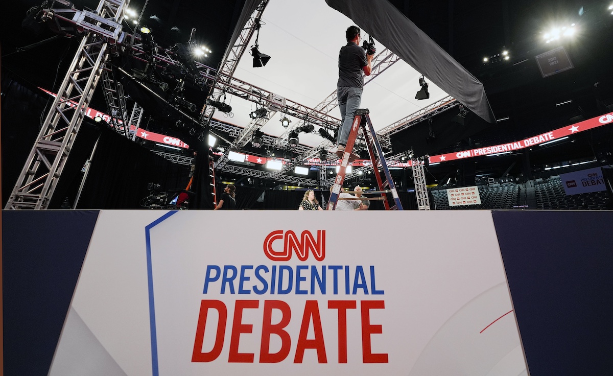 CNN presidential debate setup, 6-27-2024