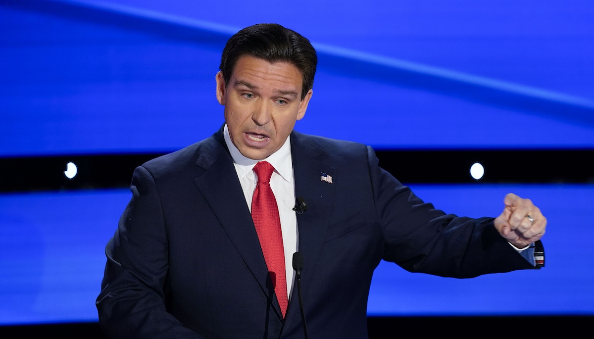 Ron DeSantis in Republican debate in Des Moines, Iowa, 1-10-2024