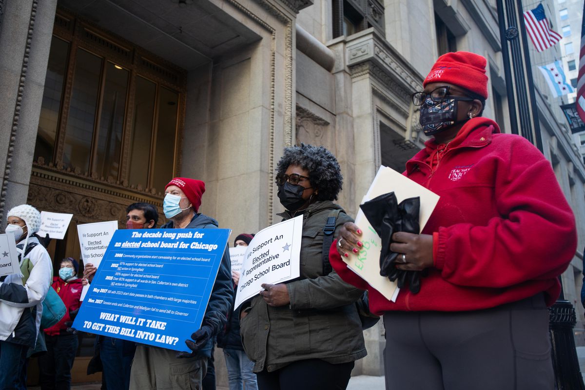 Chicago elected school board demonstration