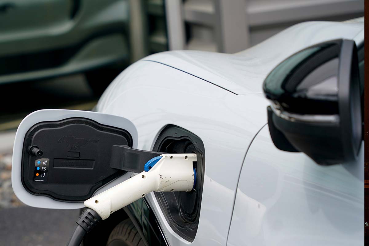 Electric car plugged in for use 10-11-2023