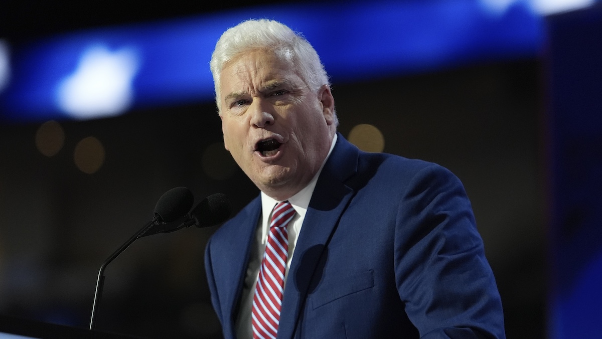 Tom Emmer, R-Minn., speaks at the RNC in Milwaukee, 7-16-2024