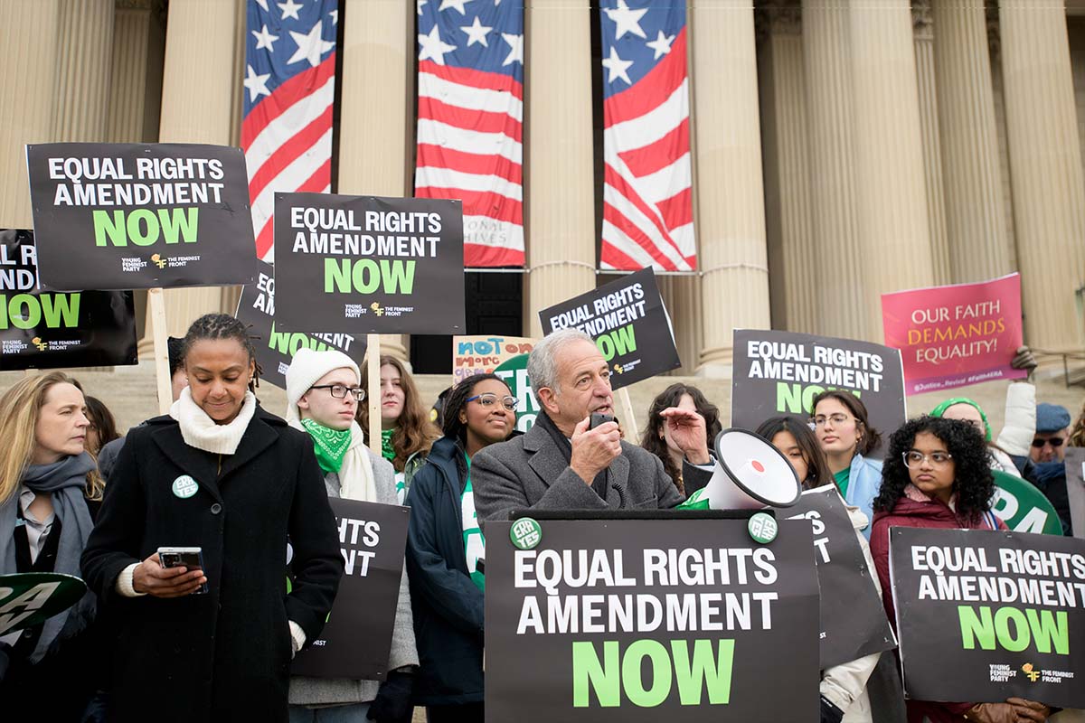 Equal Rights Amendment rally in from of National Archives in Washington, 1