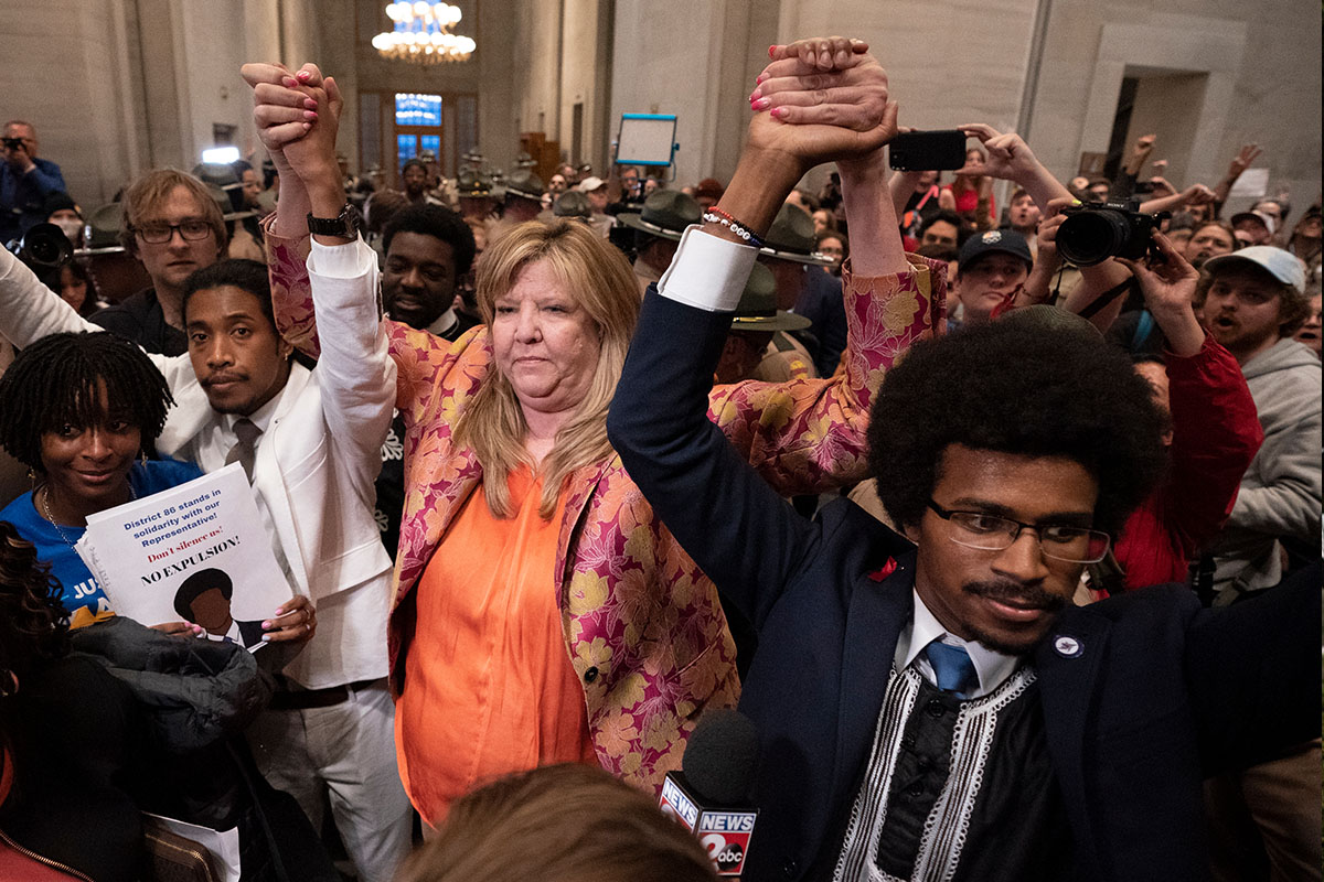 Tennessee House expulsions, outside House floor, 4-10-2023