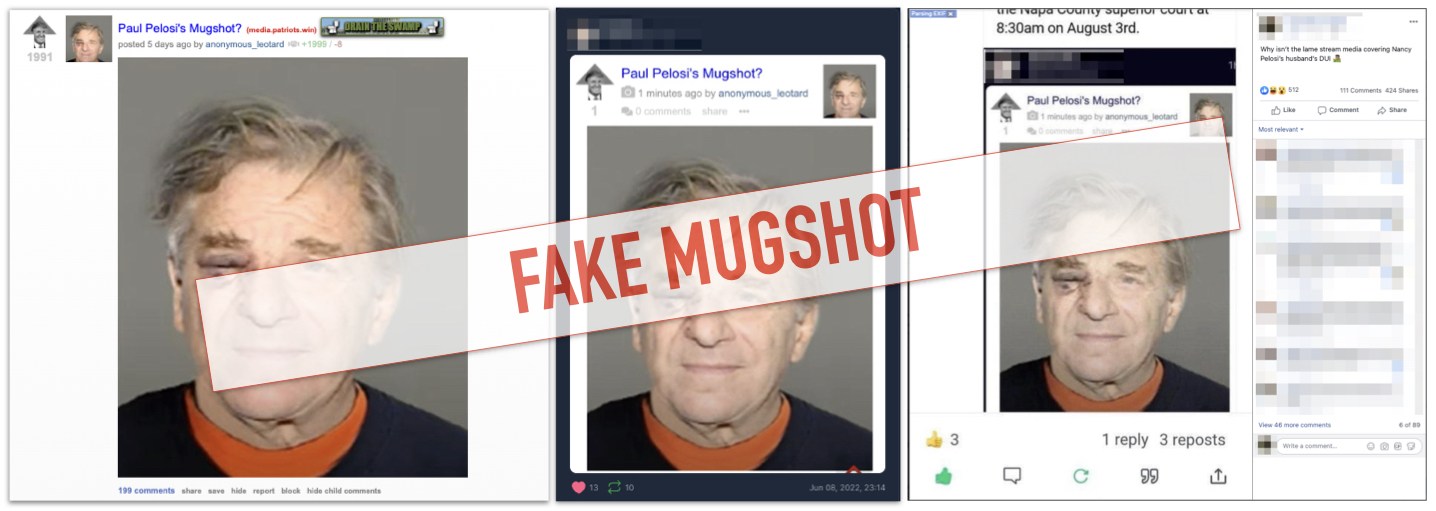 Paul Pelosi fake mugshot viral image compilation