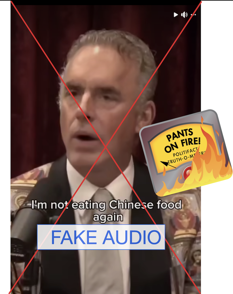 Fake Jordan Peterson audio about Chinese food