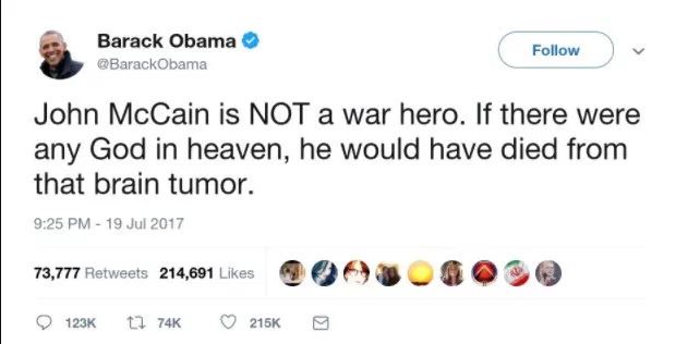 Obama McCain fake tweet