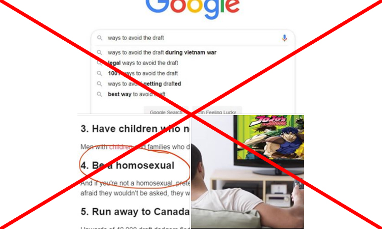 Draft misinfo: Gays registering