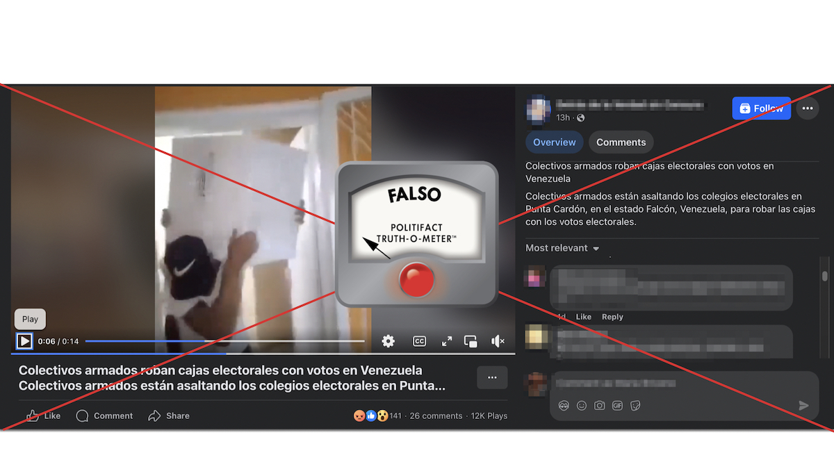 Grafico falso de urnas electorales en Venezuela 07/29/24