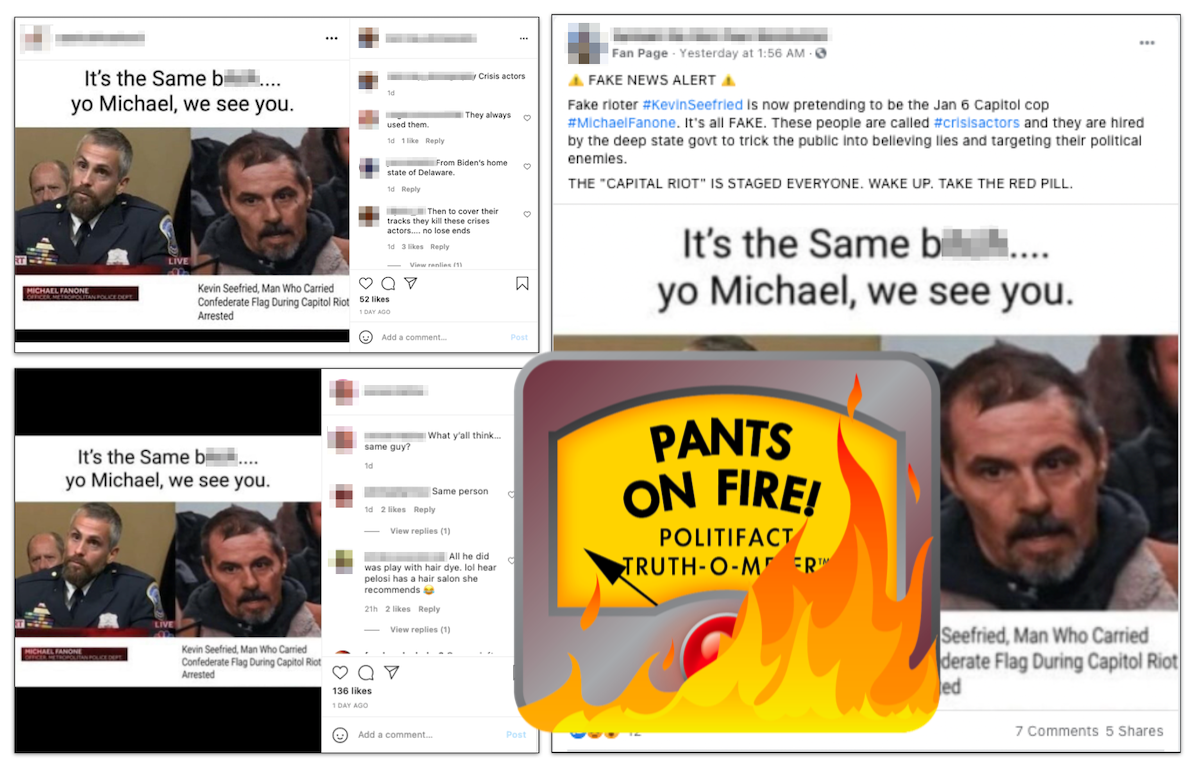 Fanone Seefried social media posts with POF logo