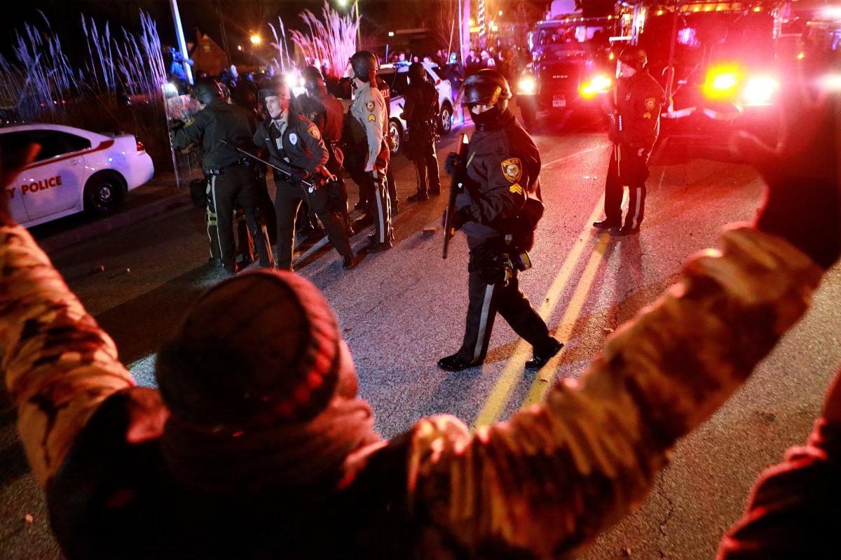 Ferguson protests evening