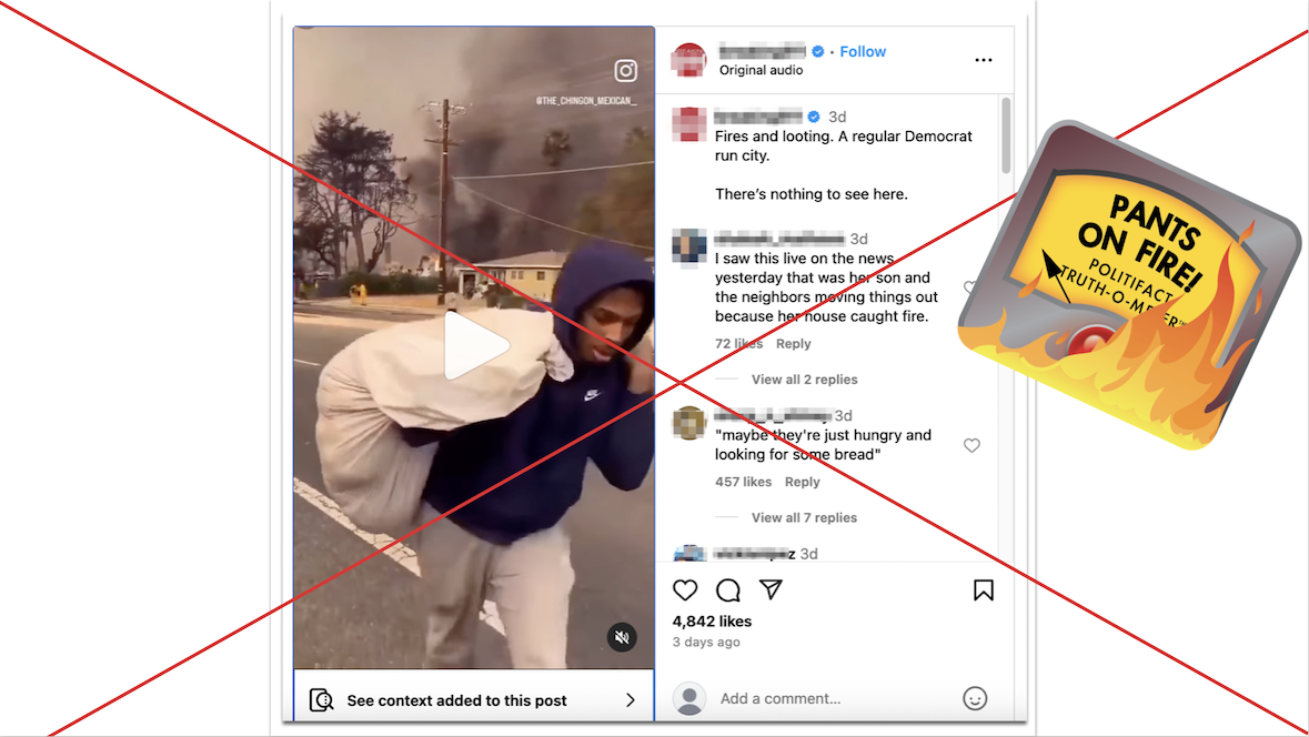 Screenshot of fake looting video
