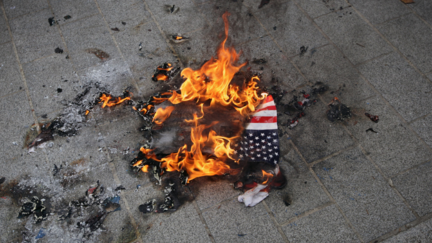 Burning U.S. flag
