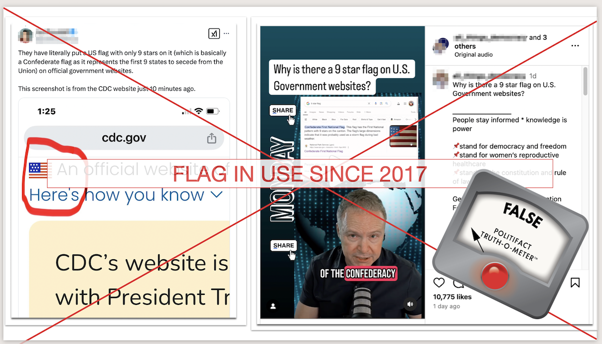 Confederate flag claims screenshots, 2-5-2025