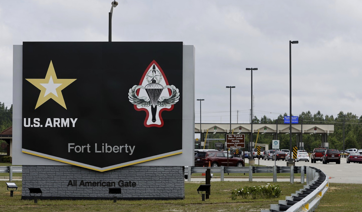 Fort Liberty sign in North Carolina, 6-2-2023