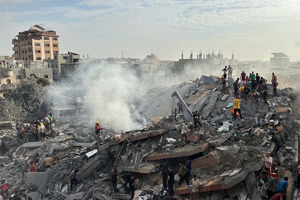 Search for survivors at Nusseirat refugee camp, Gaza Strip, 10-31-2023