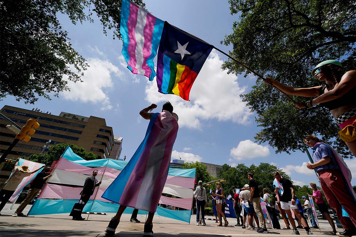 Transgender legislation protest in Austin, Texas, 5-20-2021
