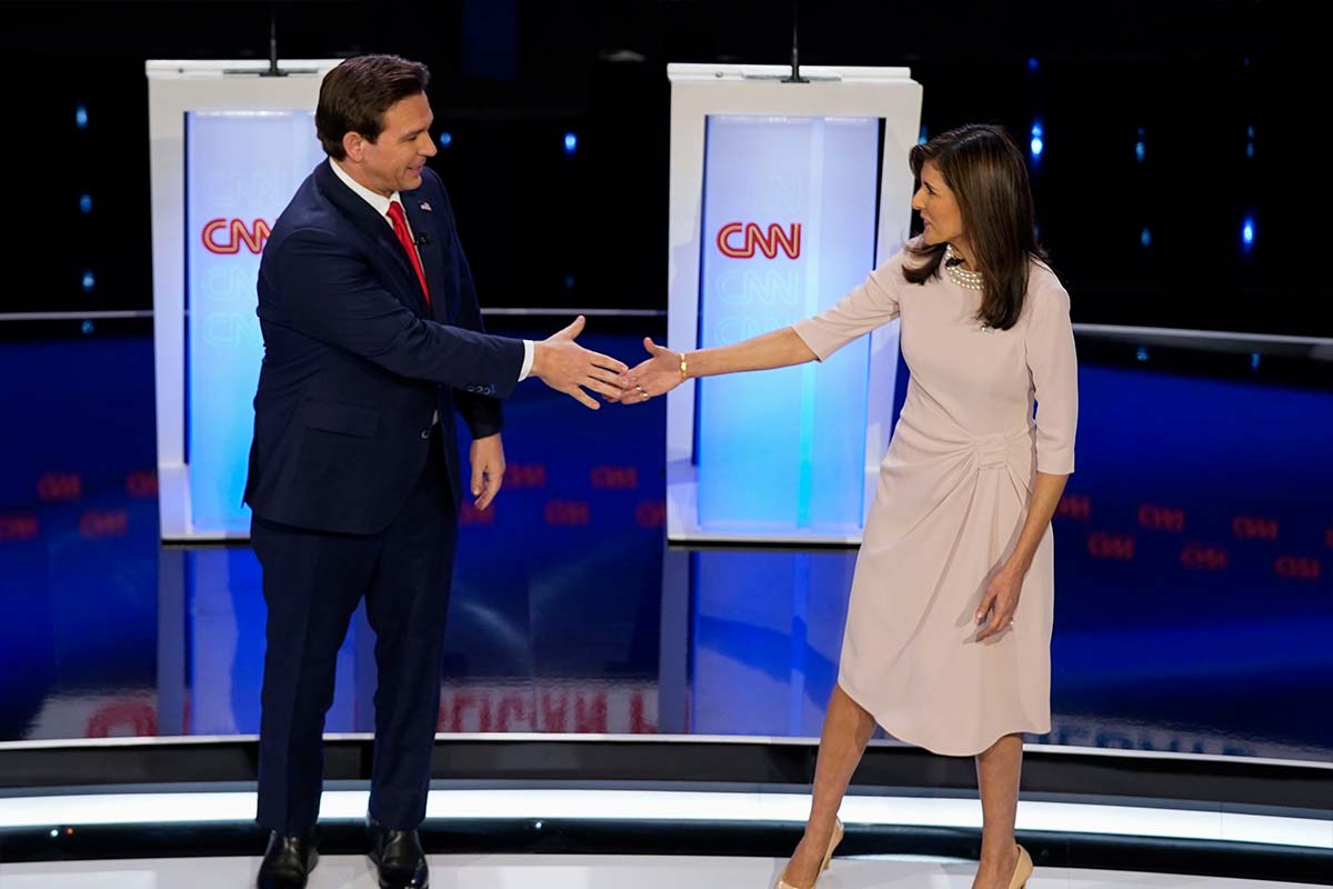 Nikki Haley and Ron DeSantis, GOP debate, 9-28-2023