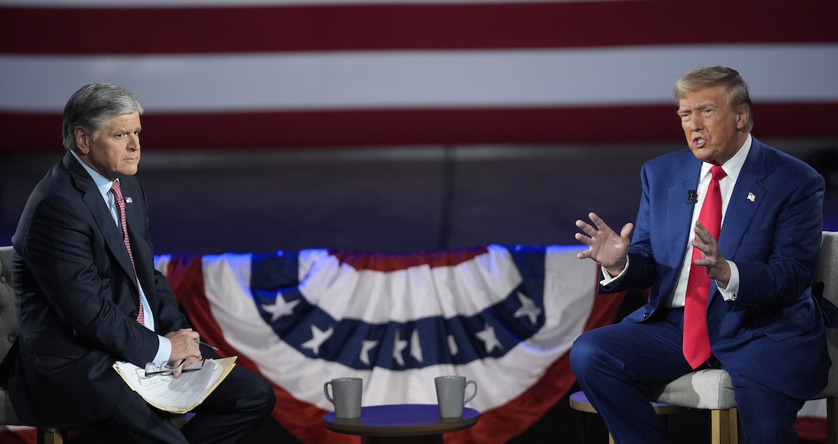 Donald Trump and Fox News host Sean Hannity in Harrisburg, Pa., 9-4-2024