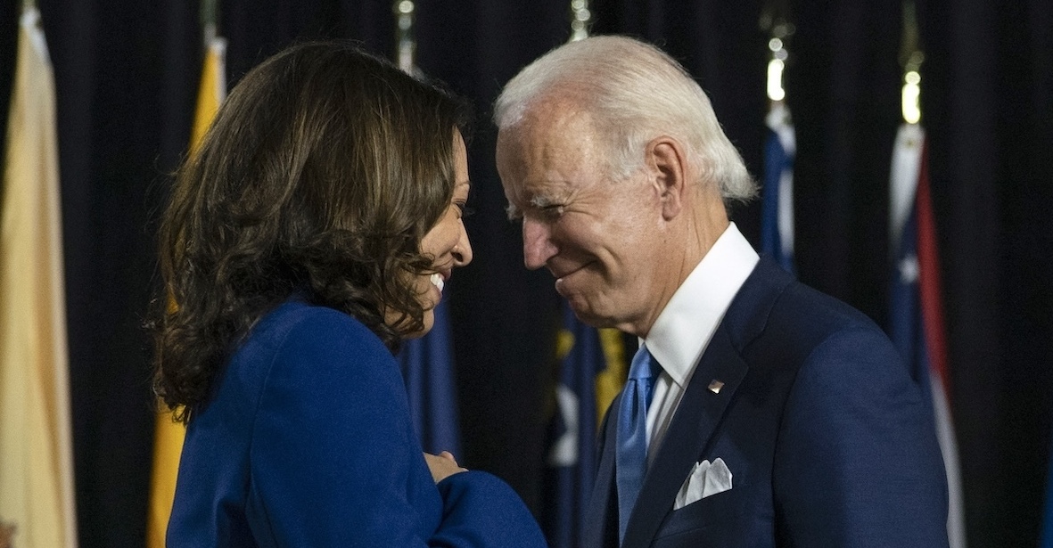 Joe Biden and Kamala Harris in Wilmington, Del., 8-12- 2020