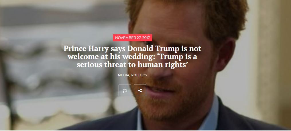 Photo Harry fake headline Nova