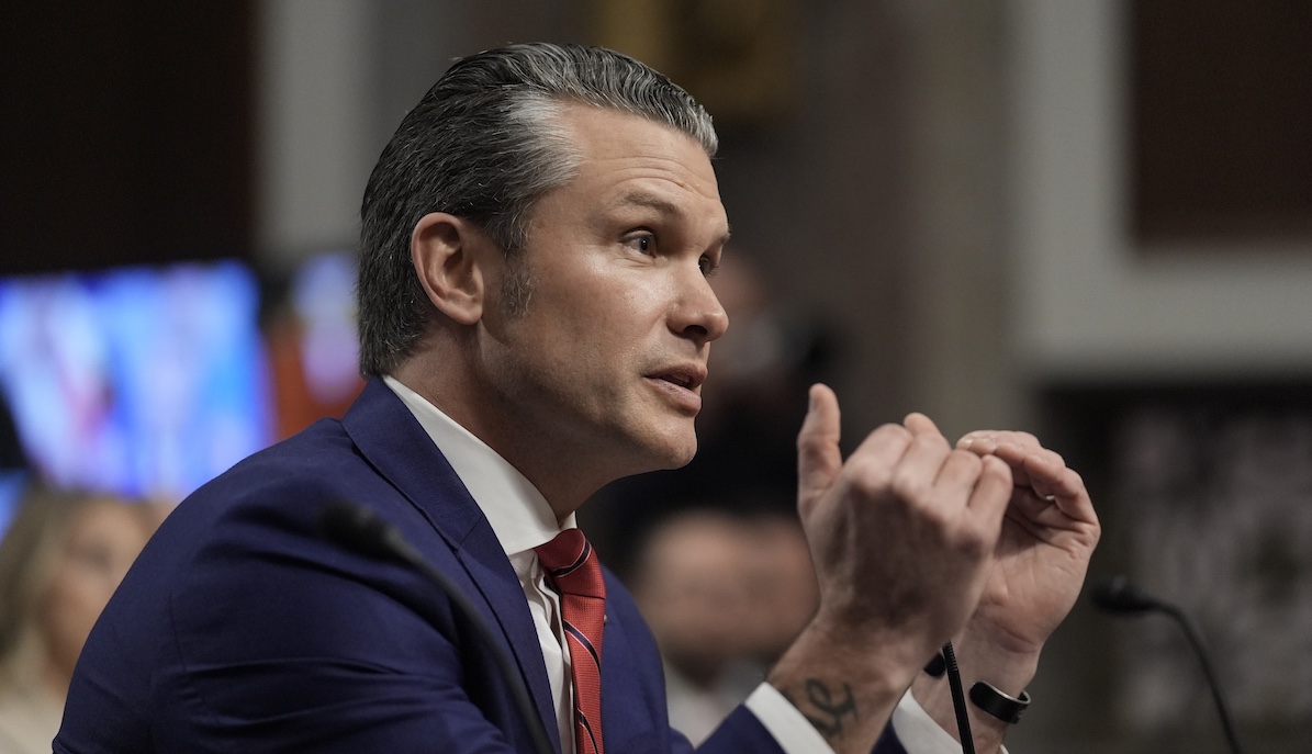 Pete Hegseth a Washington conformation hearing in Washington, 1-14-2025