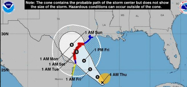 Hurricane track 8/24/17 am