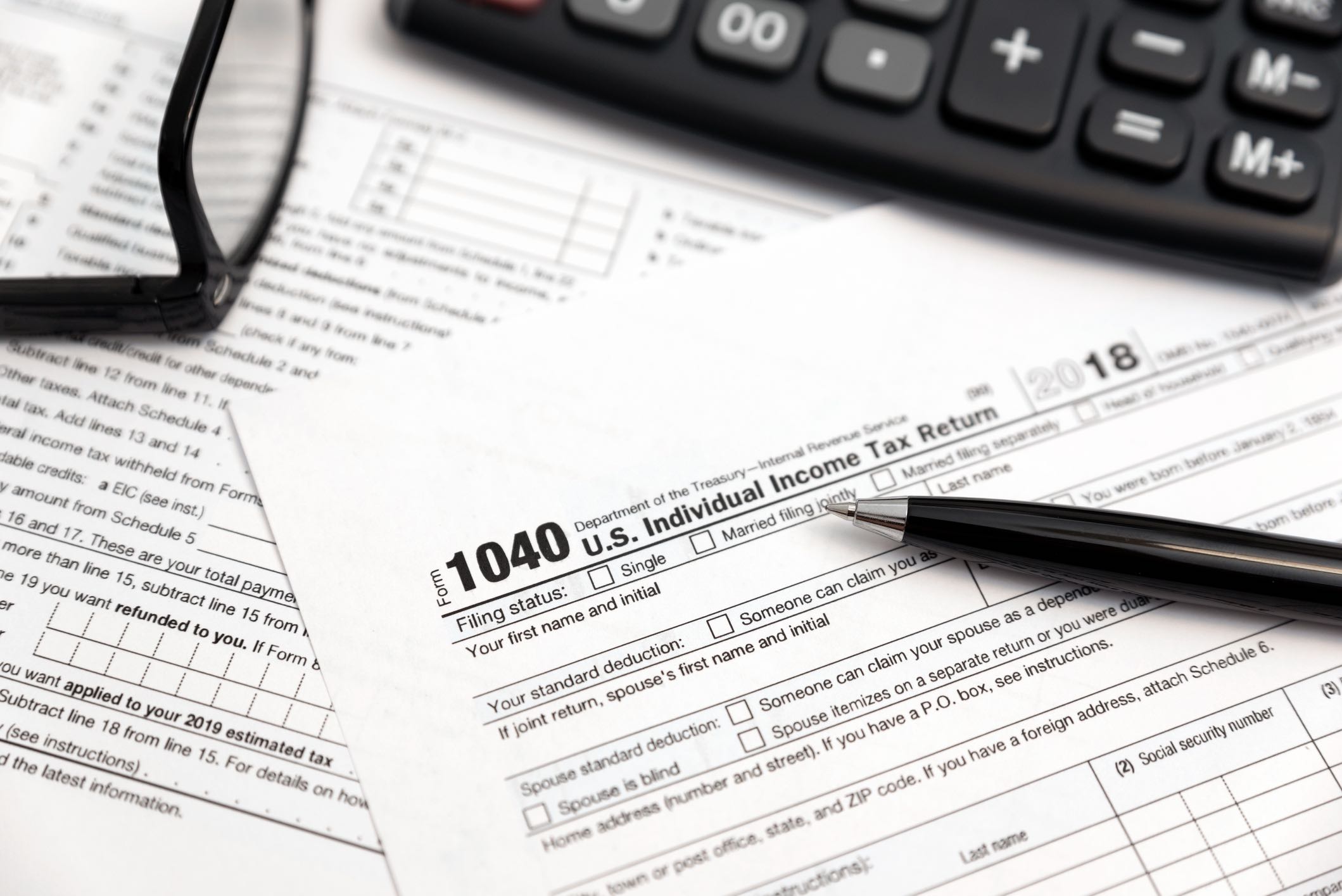 Tax form stock image