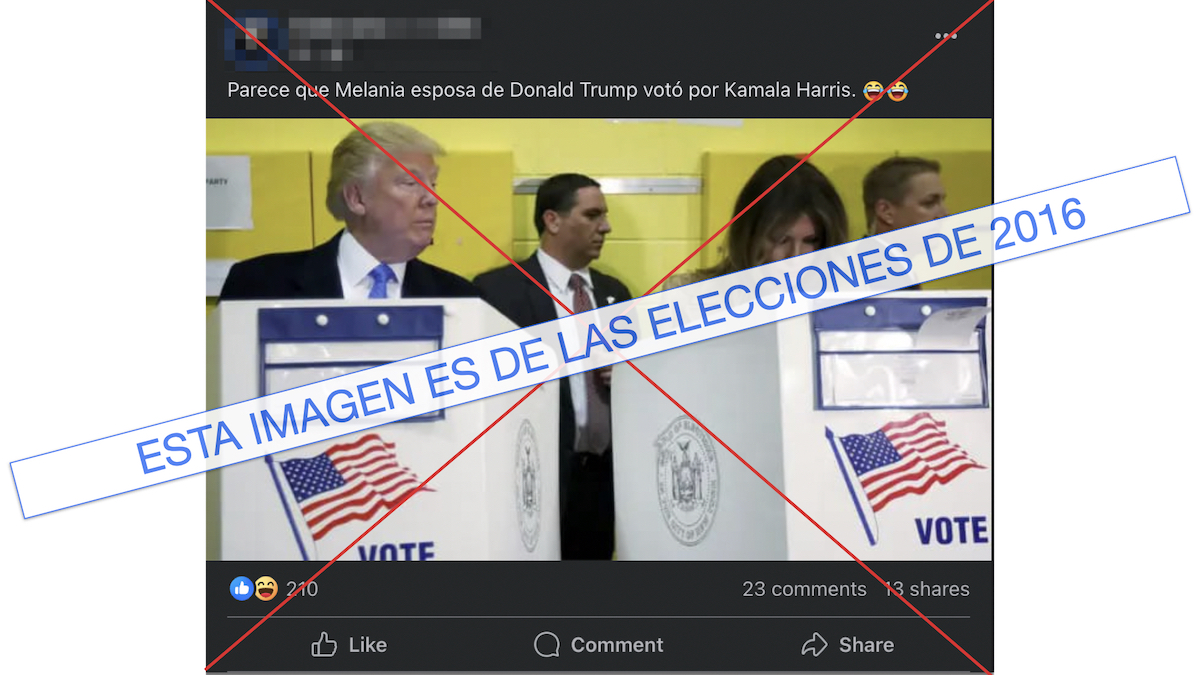 Grafico falso de los Trumps votando en 2024