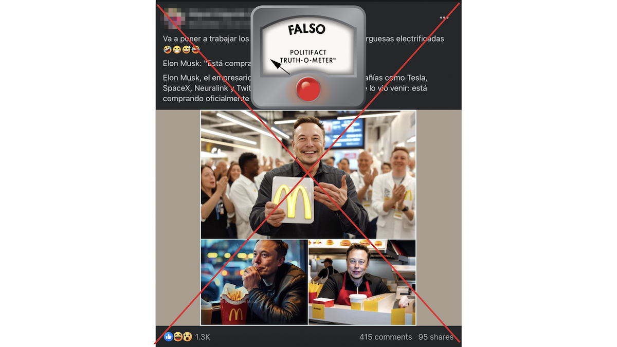 Grafico falso de Musk comprando McDonald's