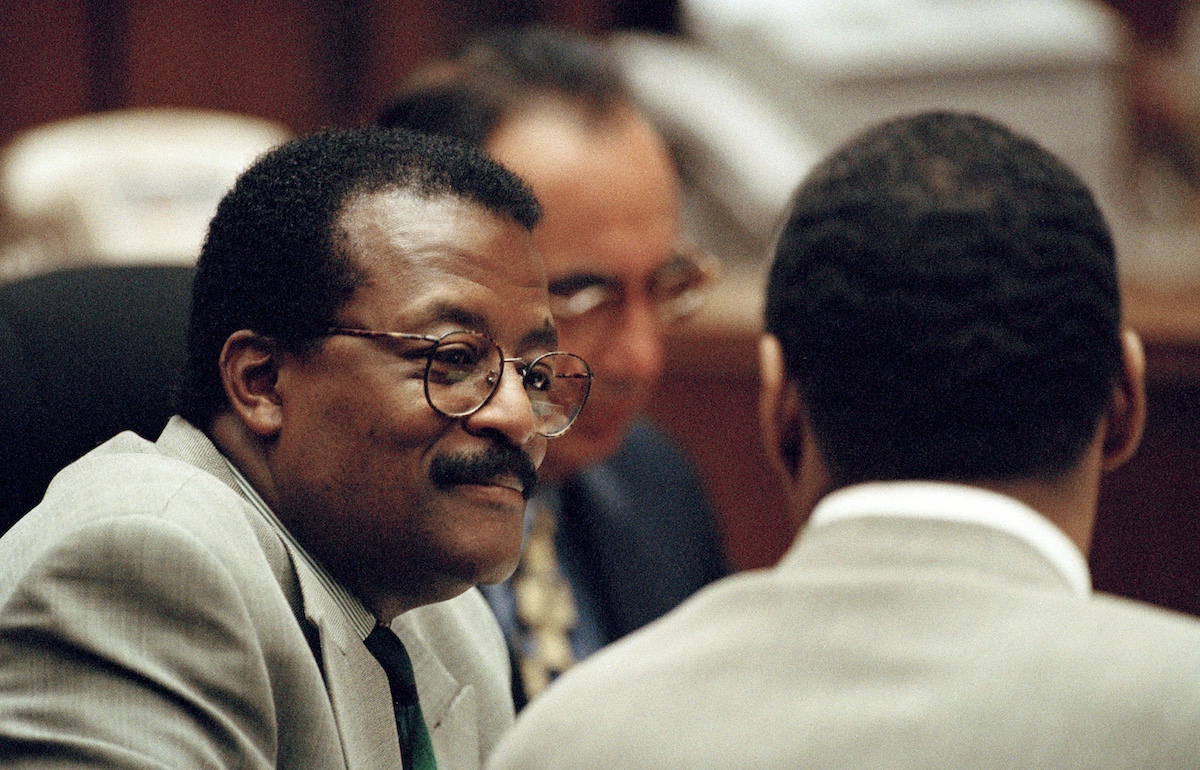 Johnnie Cochran in Los Angeles court, 7-7-1995