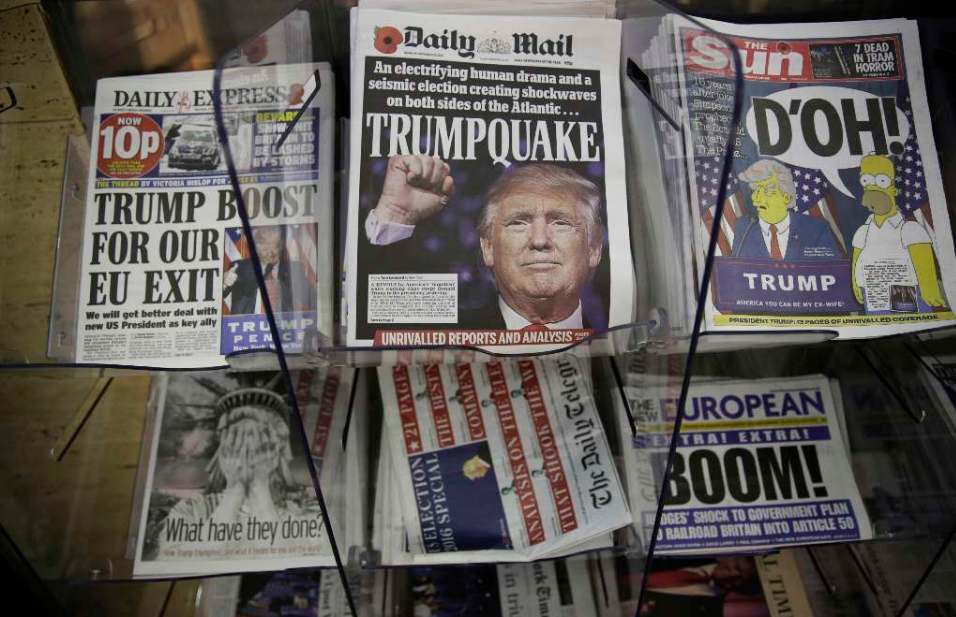 London newspapers Trump