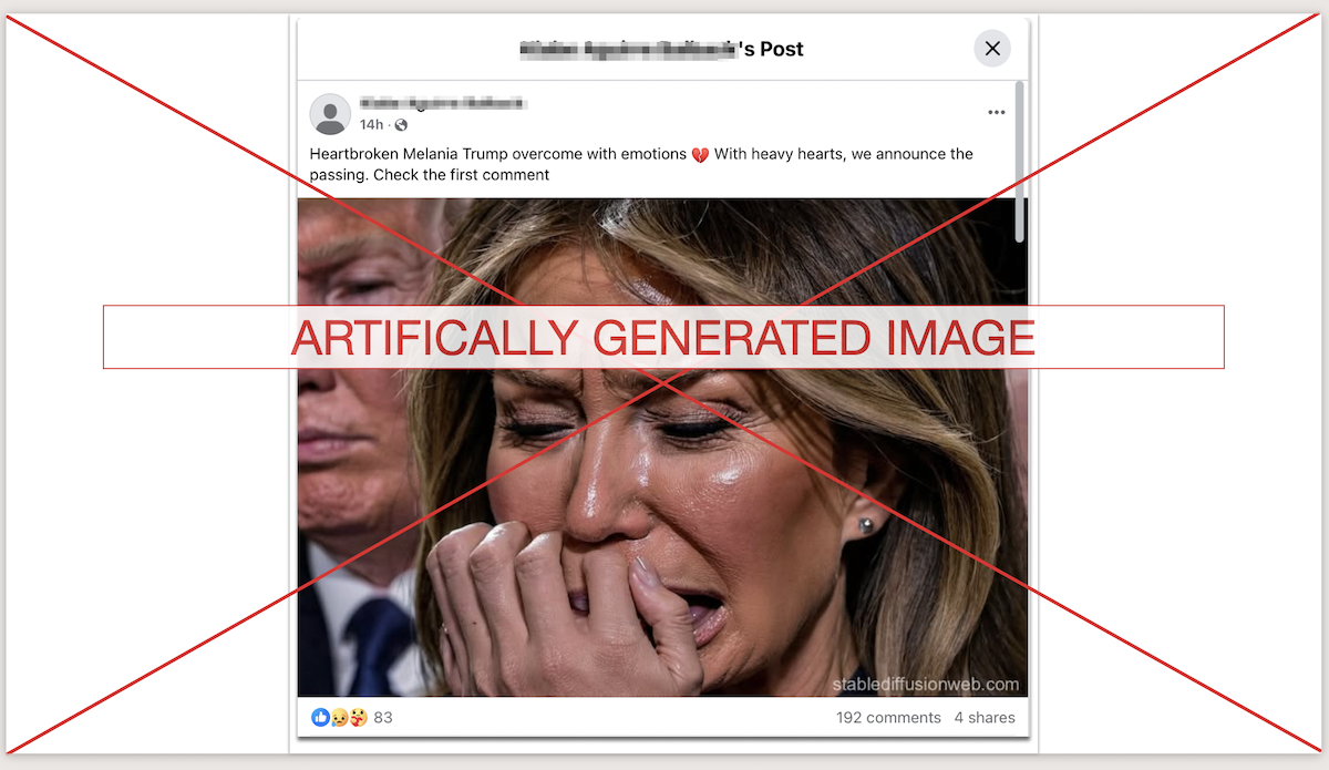 Melania Trump weeping image screenshot