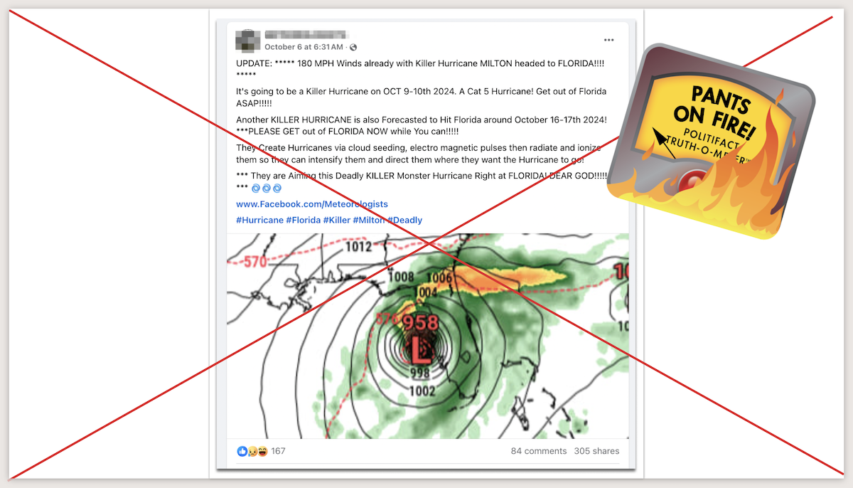 Milton cloud seeding screenshot, 10-9-2024