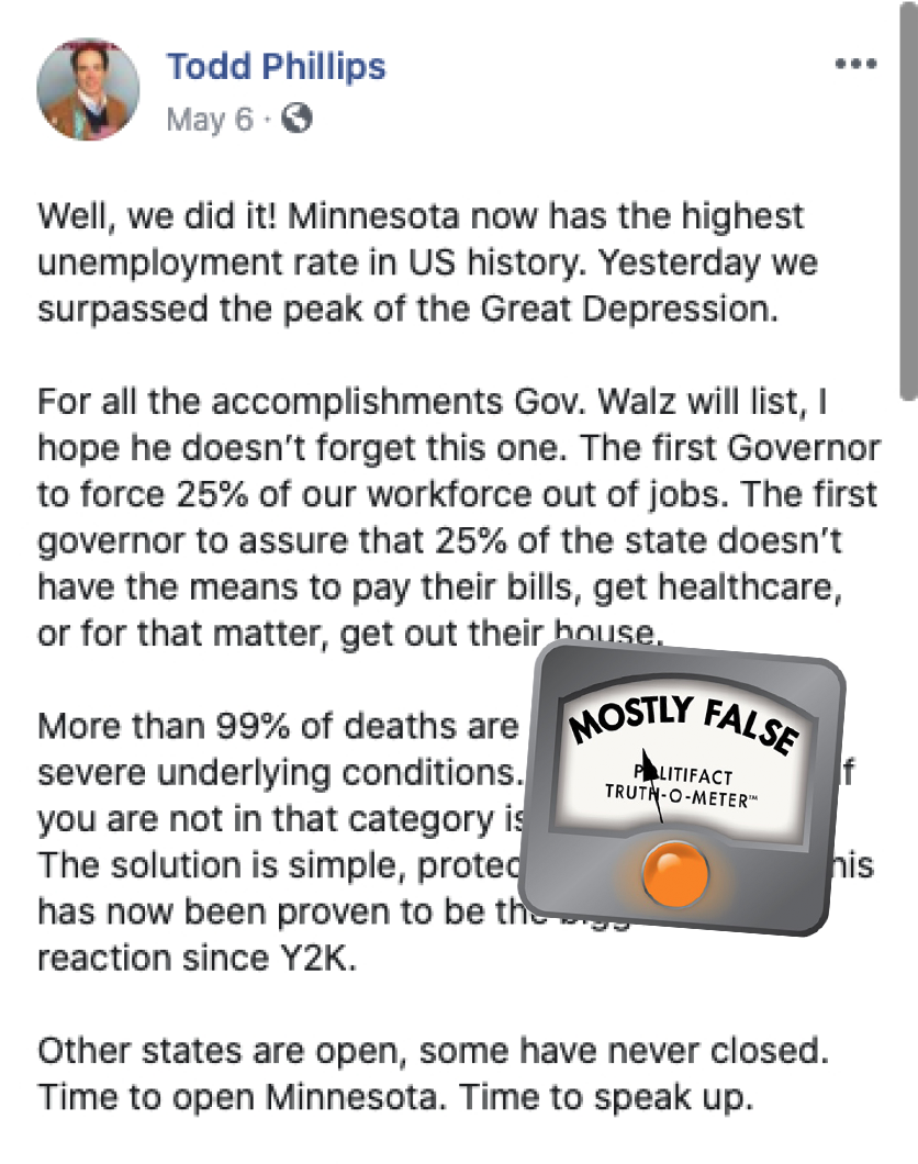 Minnesota jobless post with meter