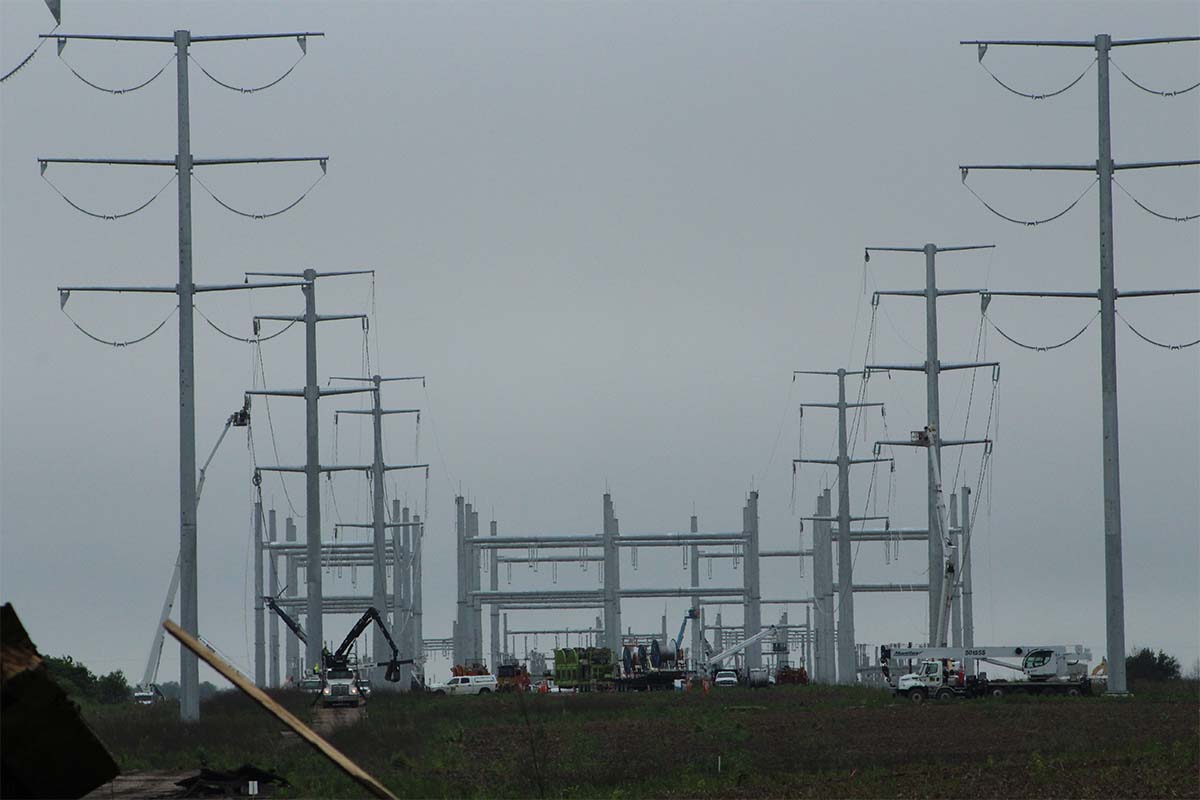 Electric transmission lines in Mount Pleasant, Wis., 6-19-2019