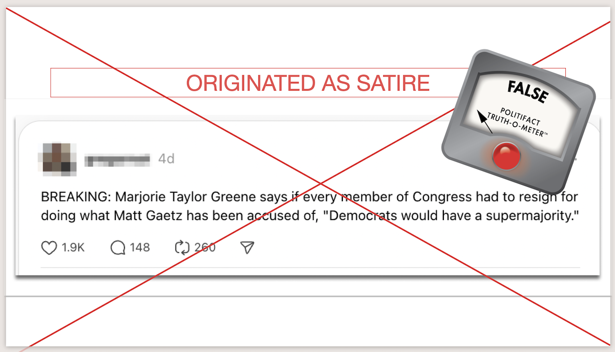 Marjorie Taylor Greene fake quote screenshot