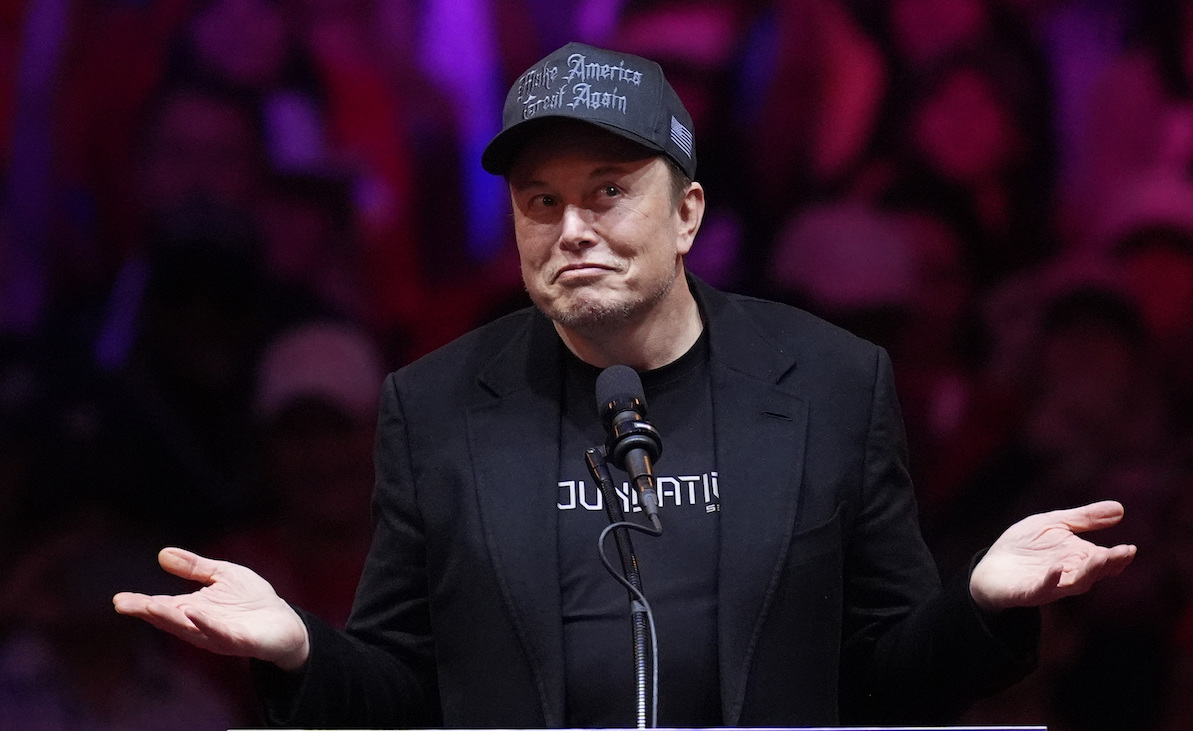 Elon Musk at Donald Trump rally at Madison Square Garden in New York, 10-27-24