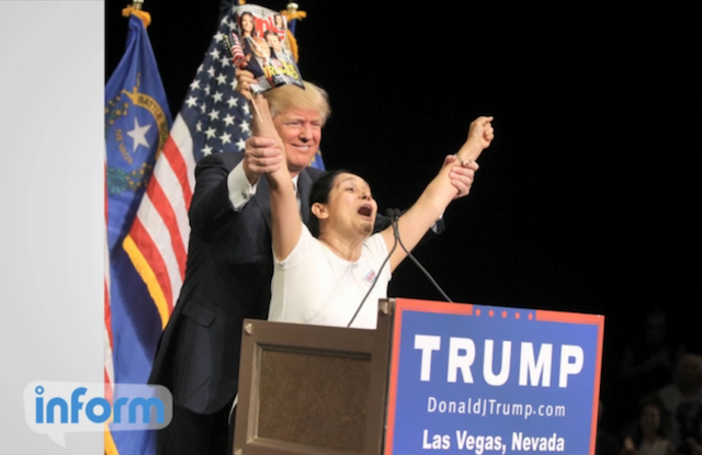 Myriam Witcher and Donald Trump in Las Vegas