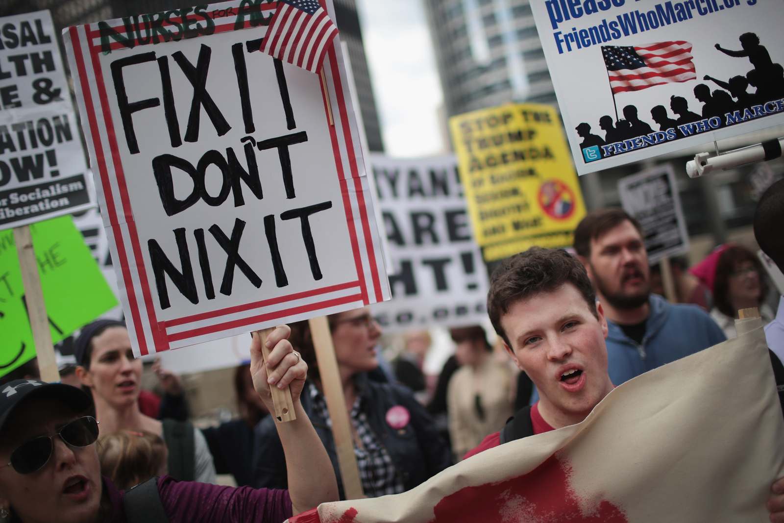 protest against trumpcare photo