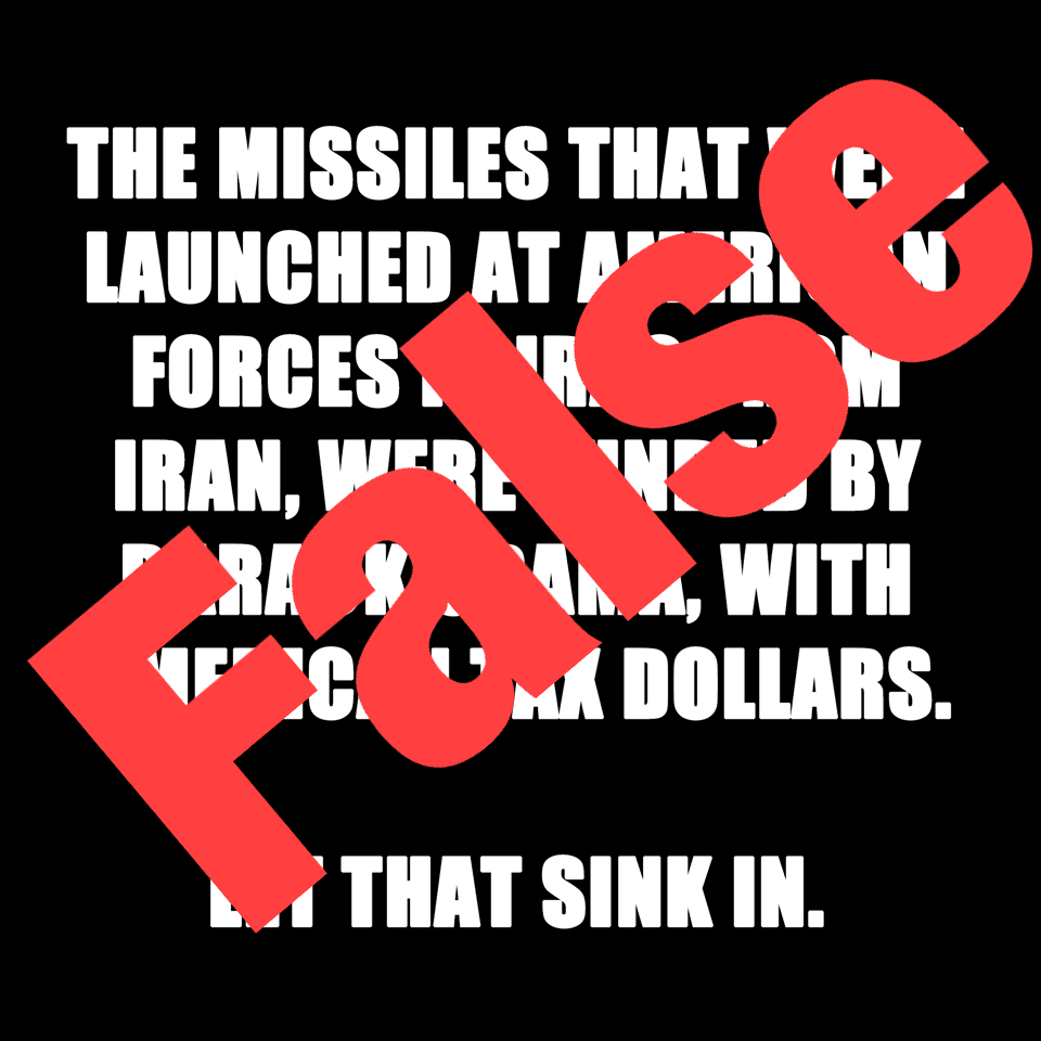 Facebook meme Iran missiles taxpayers