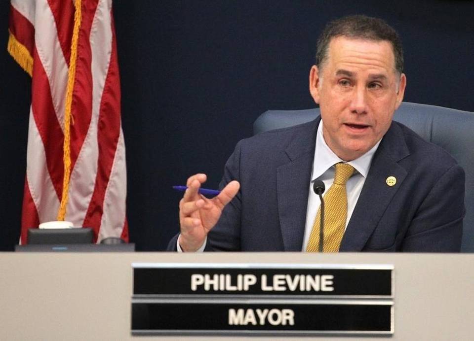Miami Beach Mayor Philip Levine at commission dias