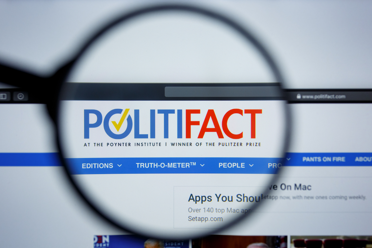 politifact site with magnifying glass