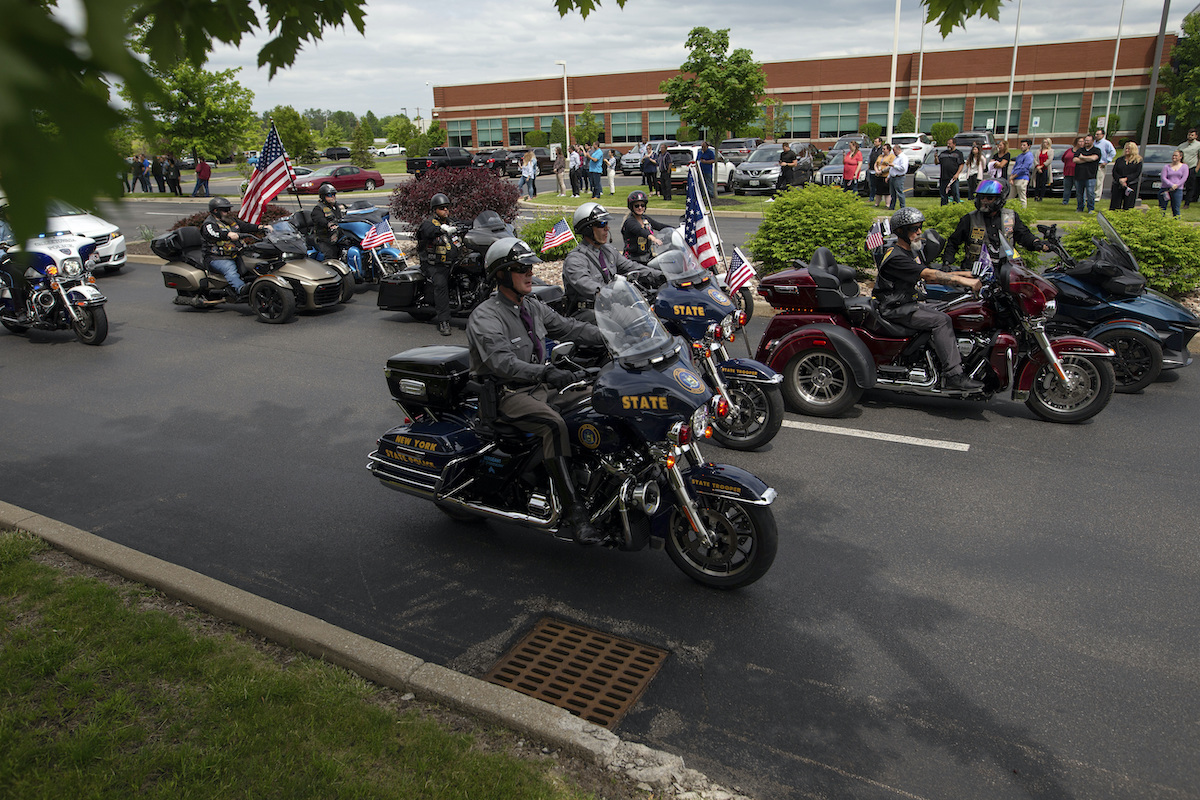 Police procession for funeral of Aaron Salter, Jr.