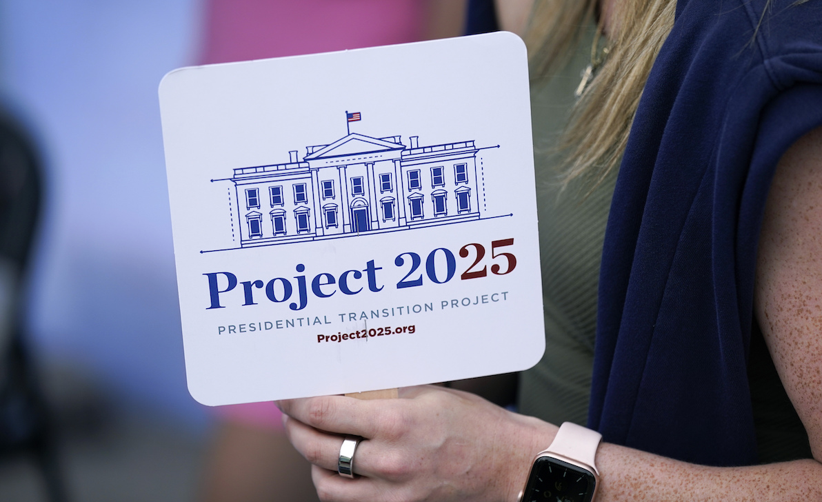 Project 2025 tent in Iowa, 08-14-2023