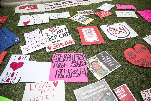 protest signs outside TX capitol 5/29/17