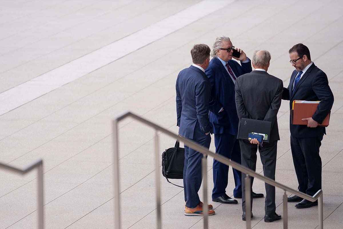 Alexander Smirnov lawyer David Chesnoff outside Los Angeles County Court, 2-26-2024