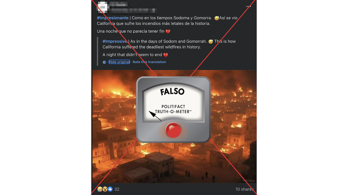 Grafico falso de incendio en California 01-2024