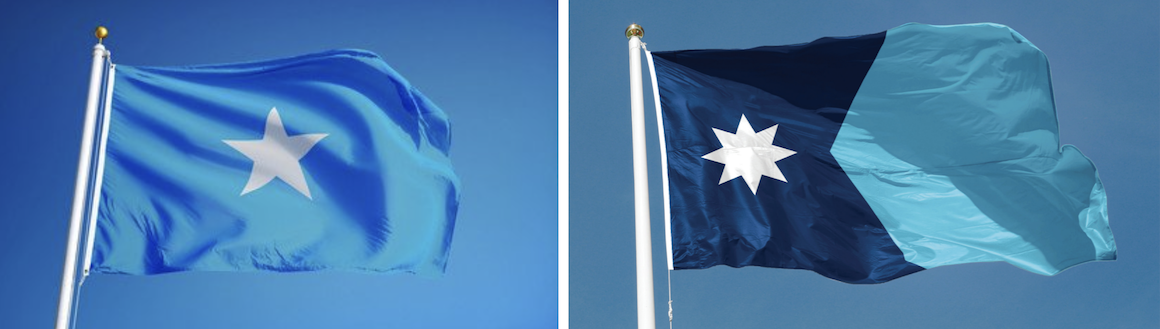 Minnesota and Somalia flags side by side, 8-6-2024