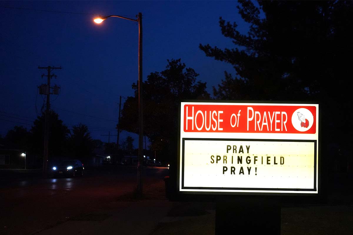 Church sign in SPringfield, Ohio, 9-14-2024