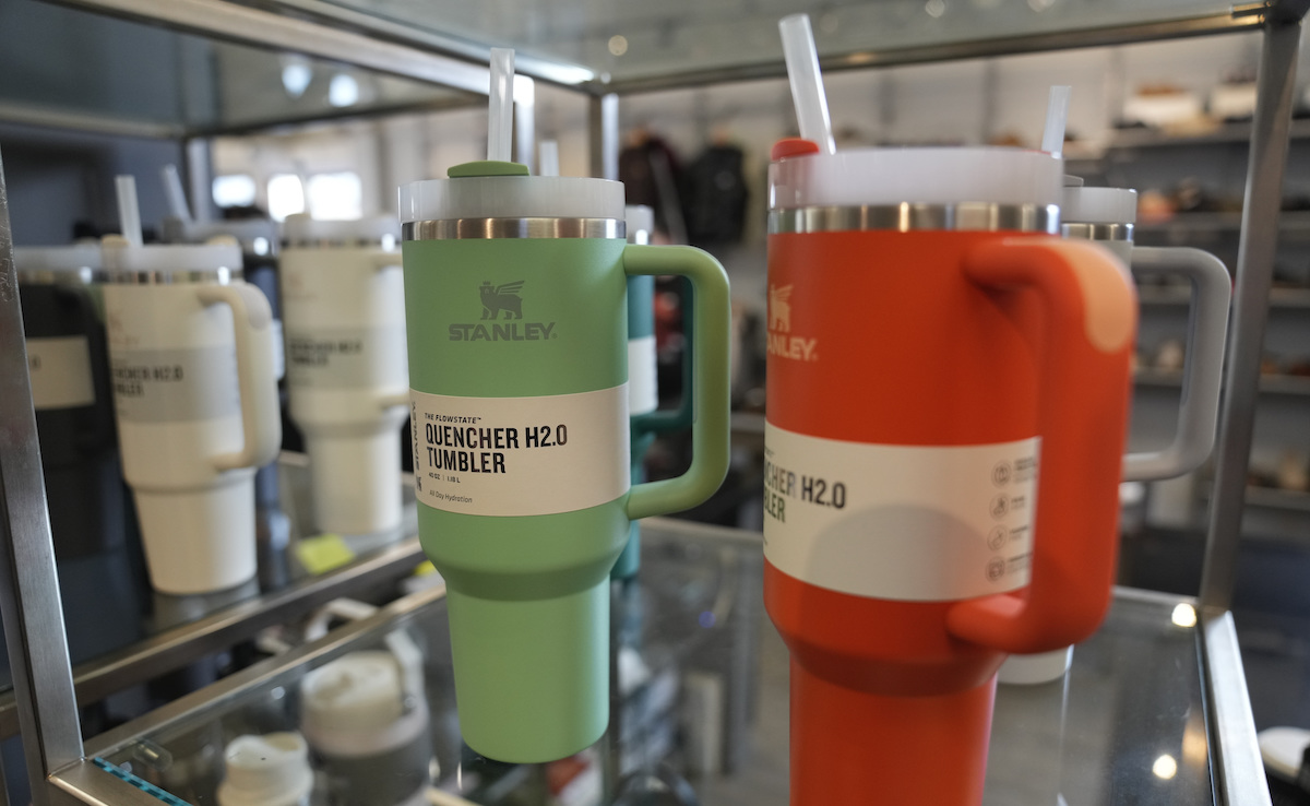 Stanley cups sold at a store in San Francisco, 1-25-2024